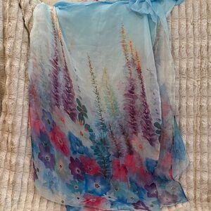 GANZ Sheer Scarf in Light Blue